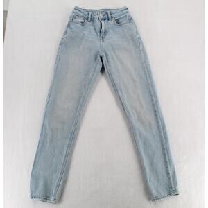 American Eagle Jeans Women's Size 000 Light Wash Mom High Rise Stretch Denim